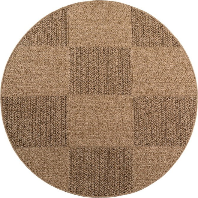 Hnědý kulatý vnitřní a venkovní koberec ø 80 cm Timber 1405 – Ayyildiz Carpets