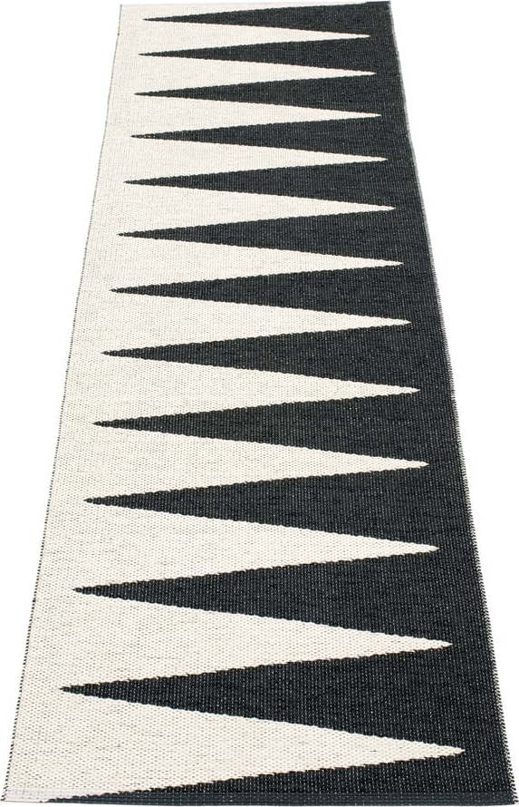 Černo-bílý vnitřní a venkovní běhoun 70x250 cm Vivi Black – Pappelina