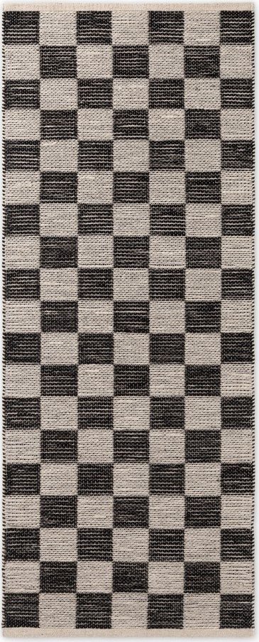 Černý/krémový oboustranný/ručně tkaný běhoun s příměsí juty 80x300 cm Rex – Hanse Home