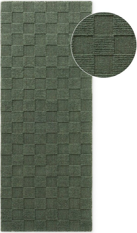 Tmavě zelený ručně tkaný vlněný běhoun 80x200 cm Scala – Villeroy&Boch