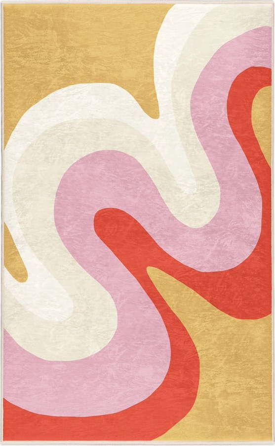 Žlutý/růžový pratelný koberec 160x230 cm Raspberry Creamsicle – Mila Home