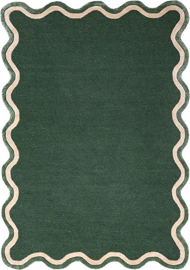 Tmavě zelený ručně tkaný koberec s příměsí vlny 120x170 cm Rivo Wool – Flair Rugs