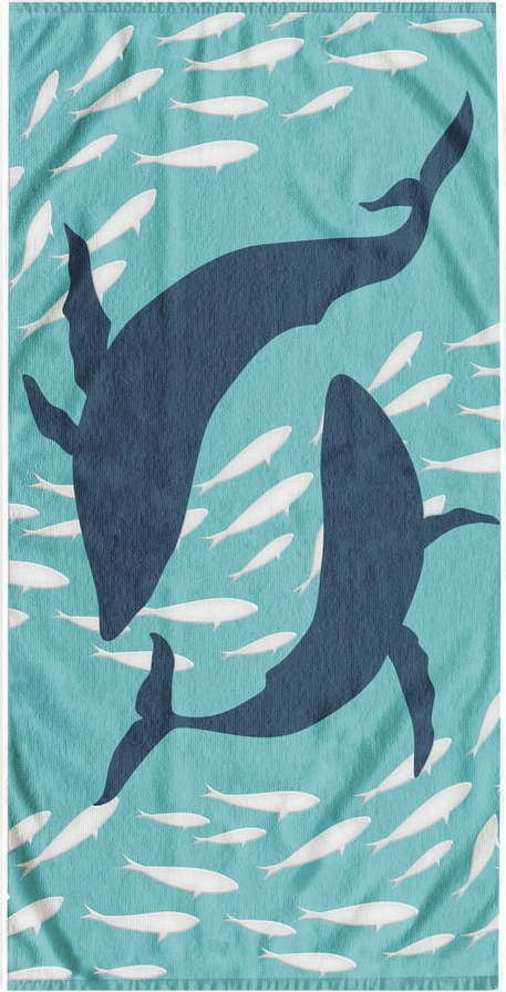 Modrá plážová osuška 90x180 cm Dolphin – DecoKing