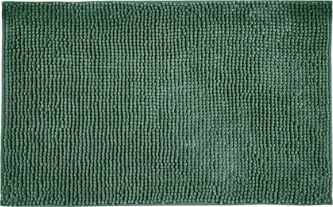 Tmavě zelená textilní koupelnová předložka 50x80 cm Chenille – Allstar
