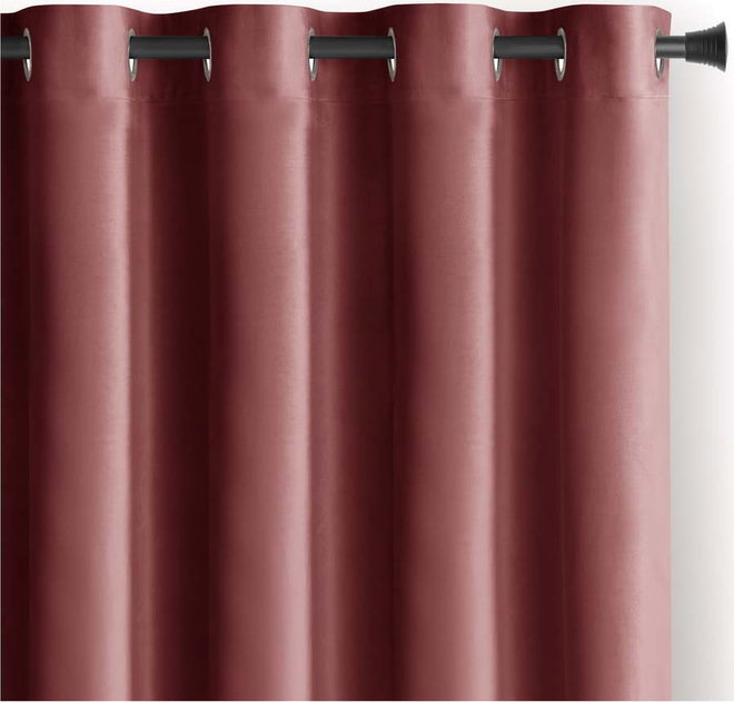Růžový sametový dimout závěs 140x270 cm Eyelets – Restilo