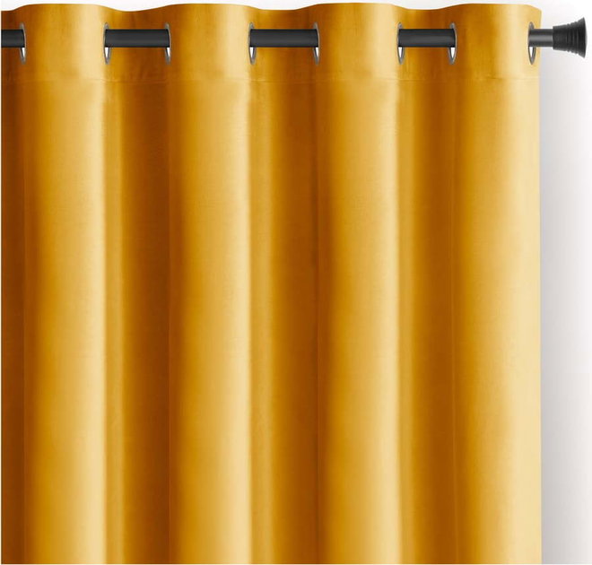 Žlutý sametový dimout závěs 140x245 cm Eyelets – Restilo