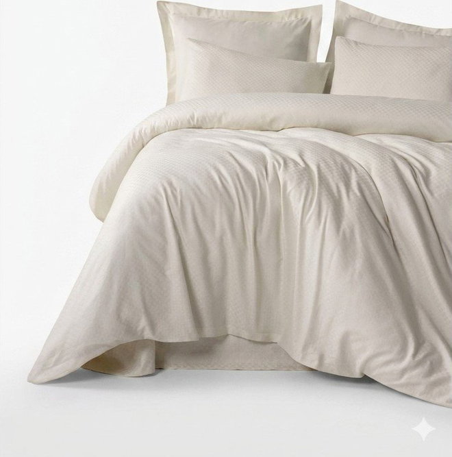 Béžové povlečení na jednolůžko z bavlny Renforcé 140x200 cm Checkered – Mila Home Luxury
