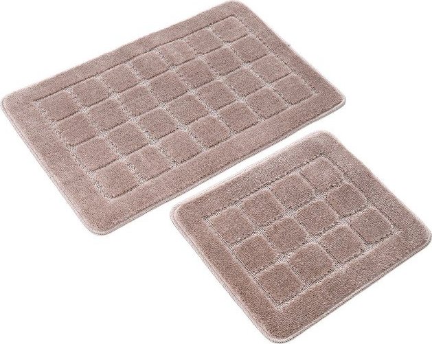 Hnědé koupelnové předložky v sadě 2 ks 50x80 cm Kareli – Foutastic
