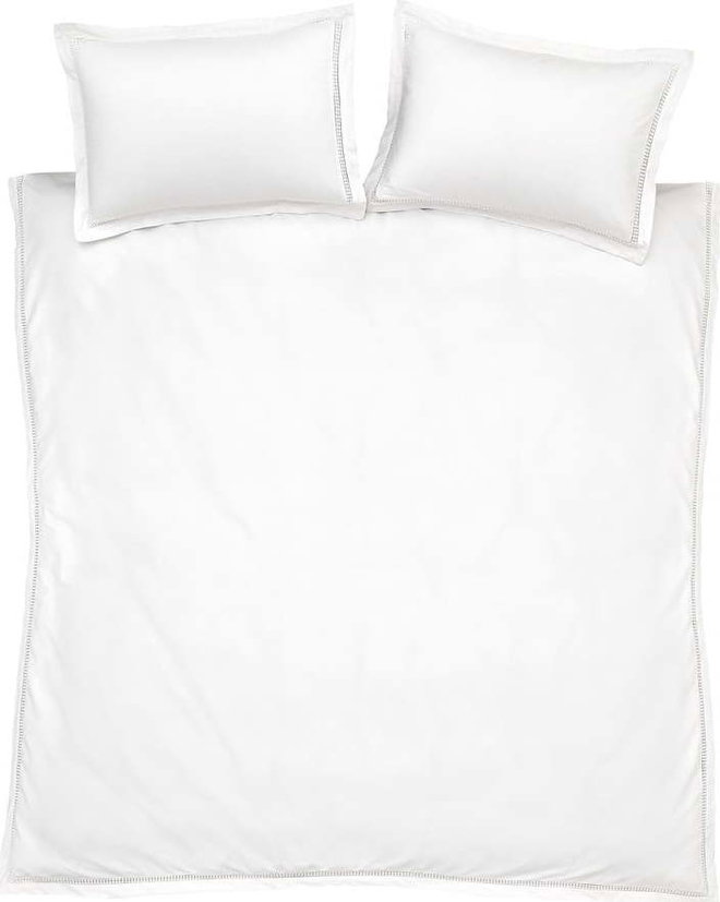 Bílé bavlněné povlečení na dvoulůžko 200x200 cm Oxford Lace Trim – Bianca