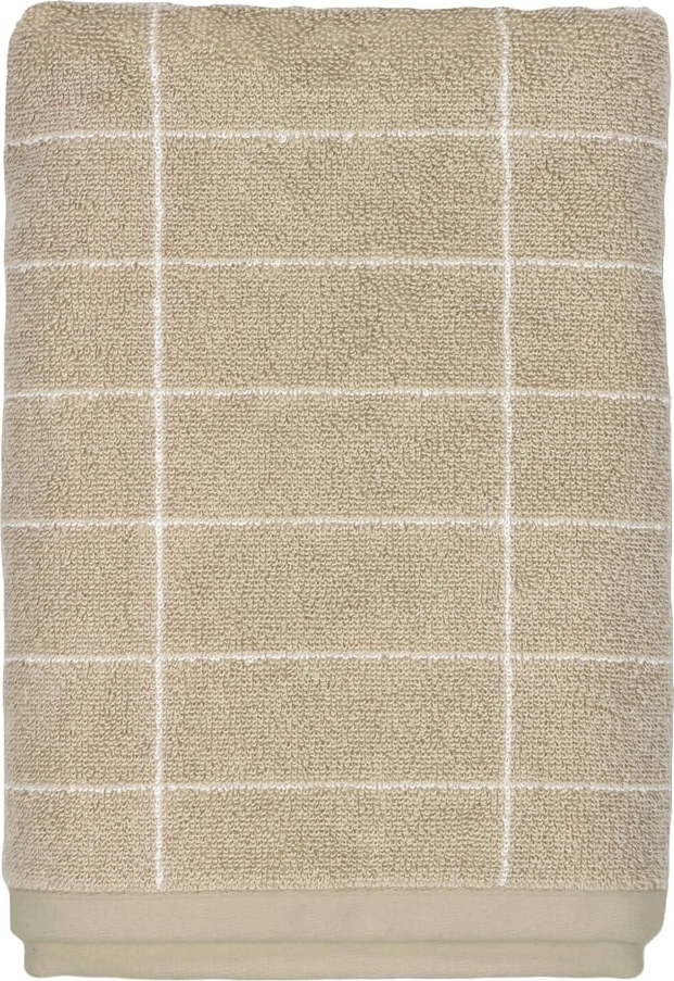 Béžový bavlněný ručník 50x100 cm Tile Stone – Mette Ditmer Denmark