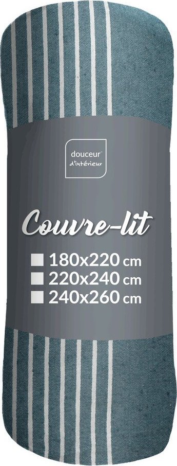 Modrý přehoz 240x260 cm Adele – douceur d'intérieur