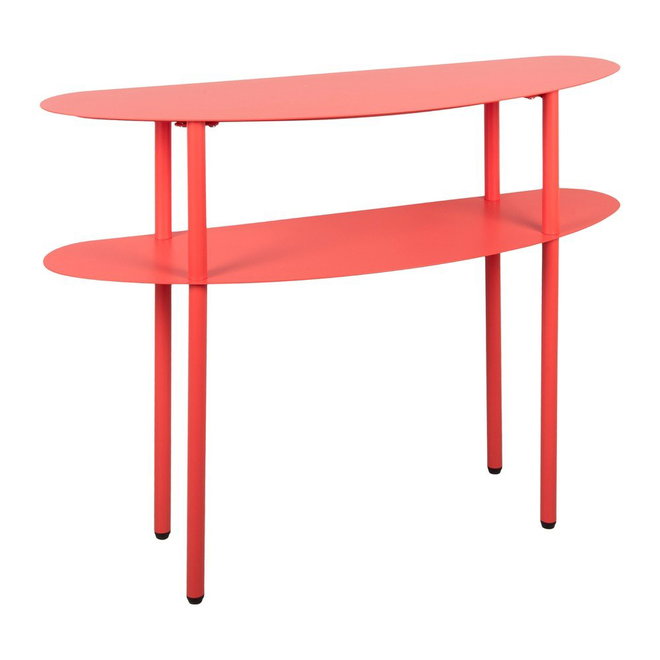 Červený kovový konzolový stolek 28x90 cm Cool Retro – Leitmotiv