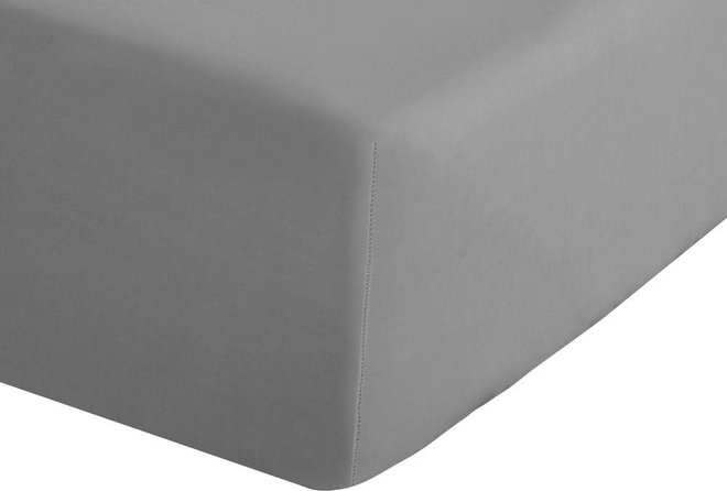 Šedé napínací perkálové prostěradlo 90x190 cm Easy Iron Percale – Catherine Lansfield