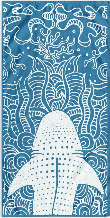 Modrá plážová osuška 90x180 cm Shark – DecoKing