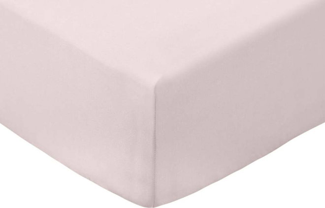 Růžové napínací prostěradlo z bavlněného perkálu 90x190 cm Cotton Percale – Bianca
