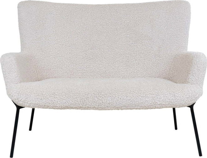 Bílá pohovka z textilie bouclé 128 cm Glasgow – House Nordic