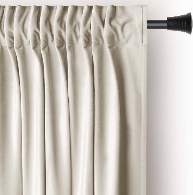 Béžový sametový dimout závěs 140x245 cm Pleat – Restilo