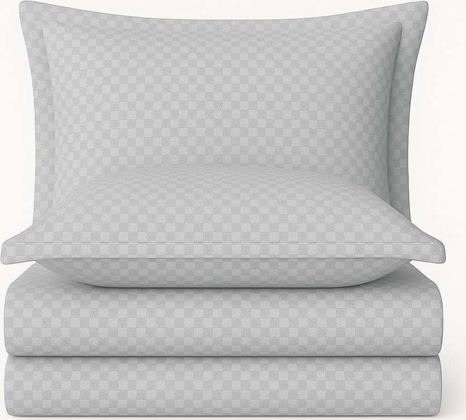 Šedé povlečení na jednolůžko z bavlny Renforcé 140x200 cm Checkered – Mila Home Luxury