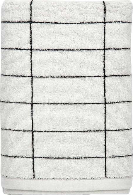 Bílý bavlněný ručník 50x100 cm Tile Stone – Mette Ditmer Denmark