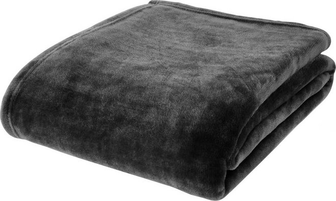 Černá deka z mikroplyše 130x170 cm Raschel Velvet – Catherine Lansfield