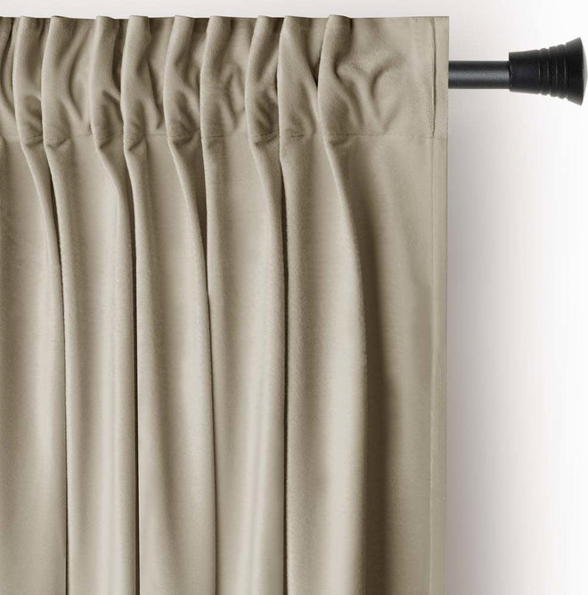 Hnědý/béžový sametový dimout závěs 140x270 cm Pleat – Restilo