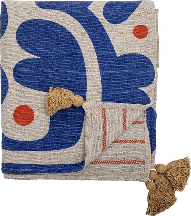 Modrá deka 130x160 cm Eviaya – Bloomingville