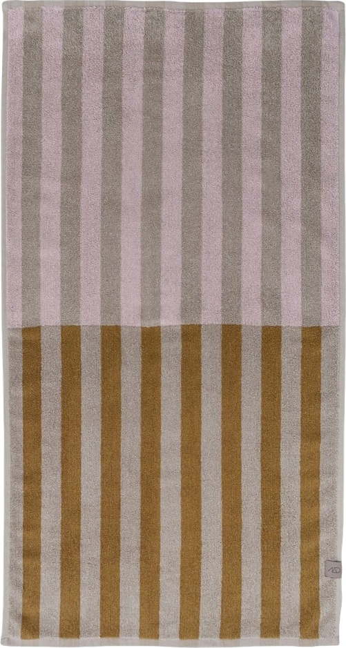 Hnědo-béžový ručník z bio bavlny 50x90 cm Disorder – Mette Ditmer Denmark