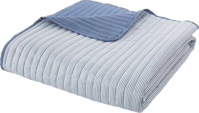 Modrý prošívaný přehoz 220x230 cm Stripe – Catherine Lansfield