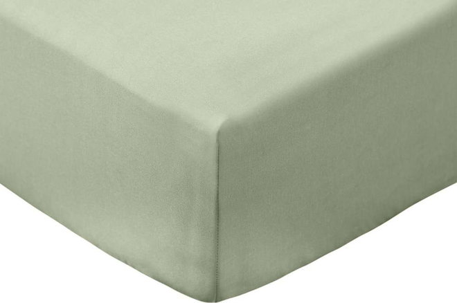 Zelené napínací prostěradlo z bavlněného perkálu 90x190 cm Cotton Percale – Bianca