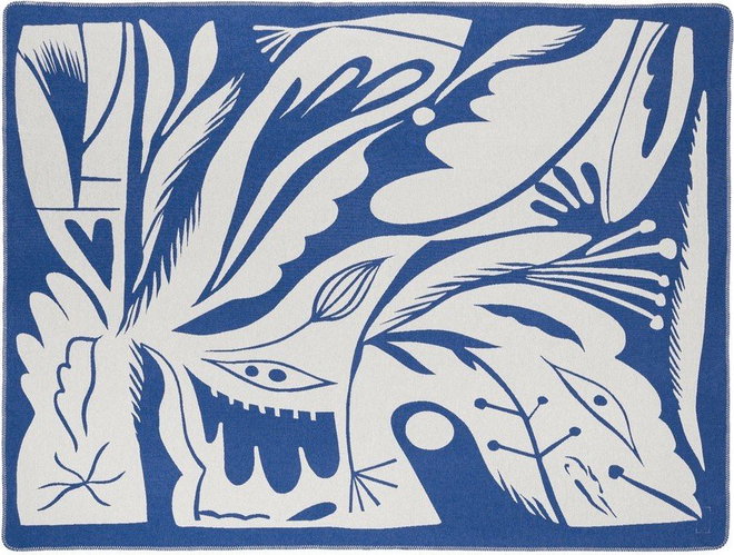 Modrá deka 165x200 cm Lino – noo.ma