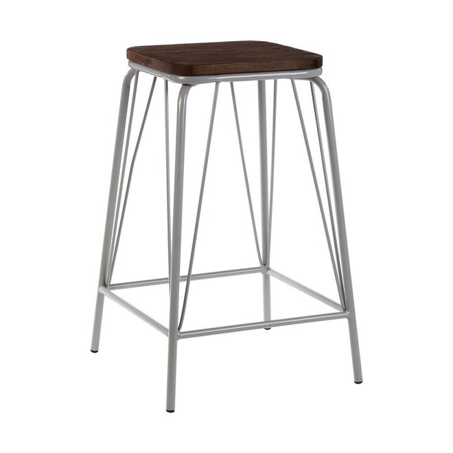 Šedá/v tmavě přírodní barvě stolička z jilmového dřeva District – Premier Housewares