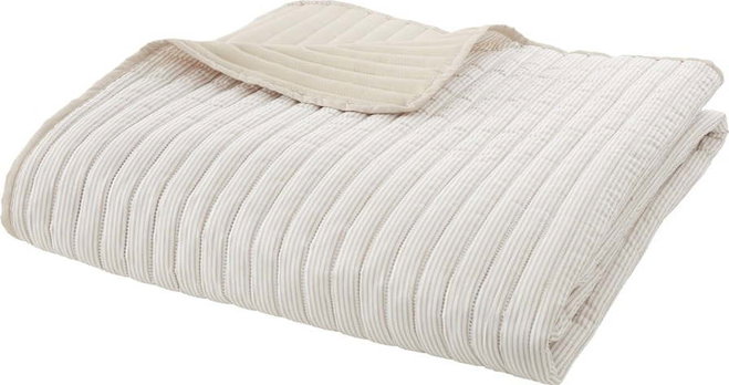 Béžový prošívaný přehoz 220x230 cm Stripe – Catherine Lansfield