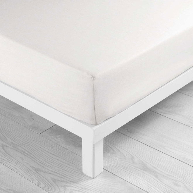 Bílé napínací bavlněné prostěradlo 90x190 cm Lina – douceur d'intérieur