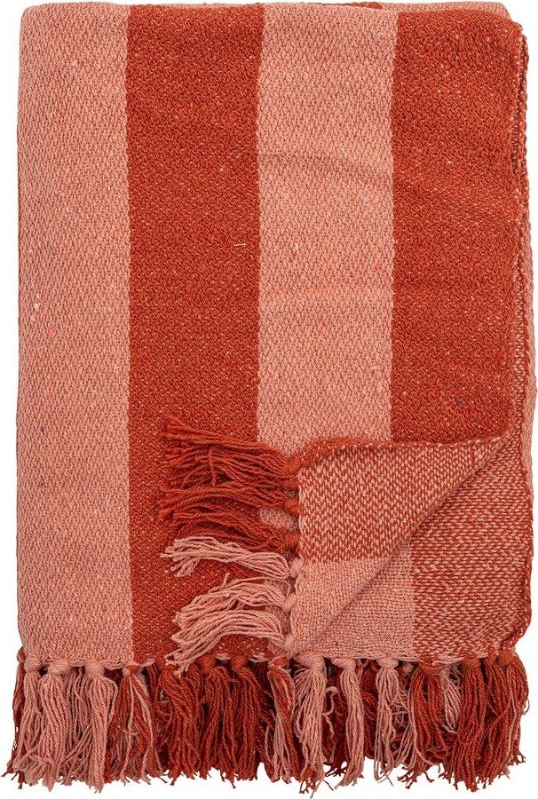 Oranžová deka z recyklované bavlny 130x160 cm Frello – Bloomingville