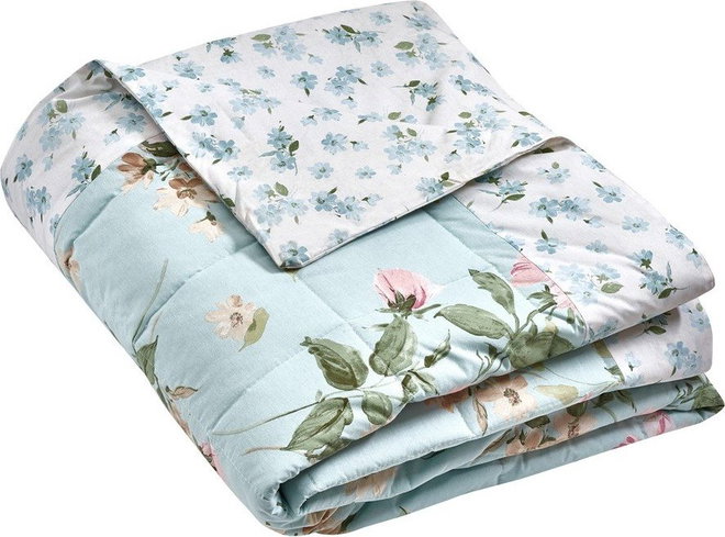 Modrý prošívaný přehoz 220x230 cm Avebury Floral – Catherine Lansfield