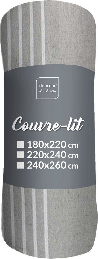 Šedý přehoz 220x240 cm Adele – douceur d'intérieur