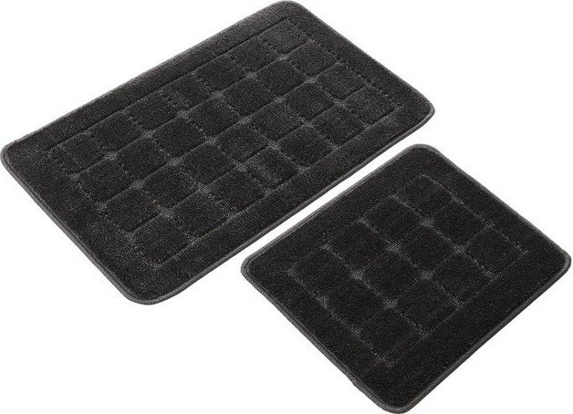 Antracitové koupelnové předložky v sadě 2 ks 50x80 cm Kareli – Foutastic