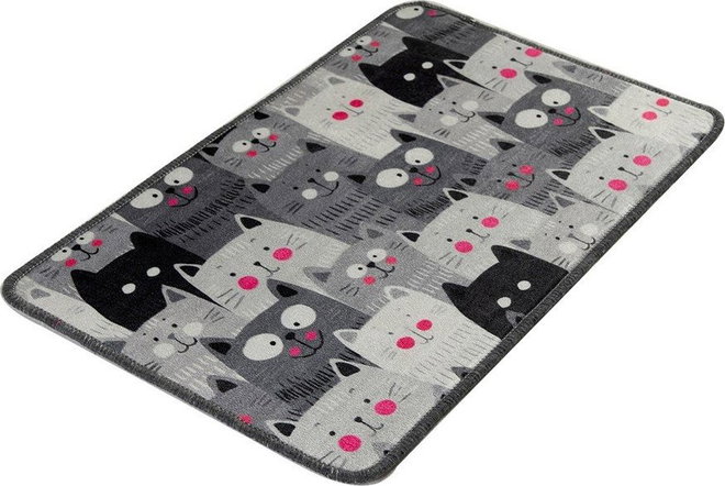 Šedá koupelnová předložka 40x60 cm Meow – Foutastic