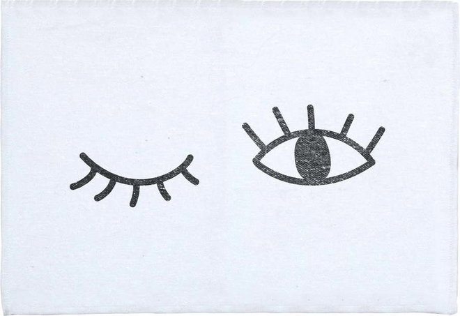 Bílá koupelnová podložka s příměsí bavlny Really Nice Things Eyes, 40 x 60 cm