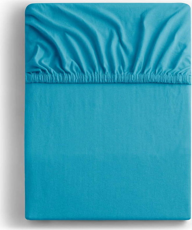Modré napínací prostěradlo jersey 90x200 cm Amber – Restilo