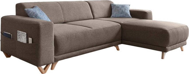 Hnědá rozkládací/s úložným prostorem rohová pohovka Classy Sophie – Miuform