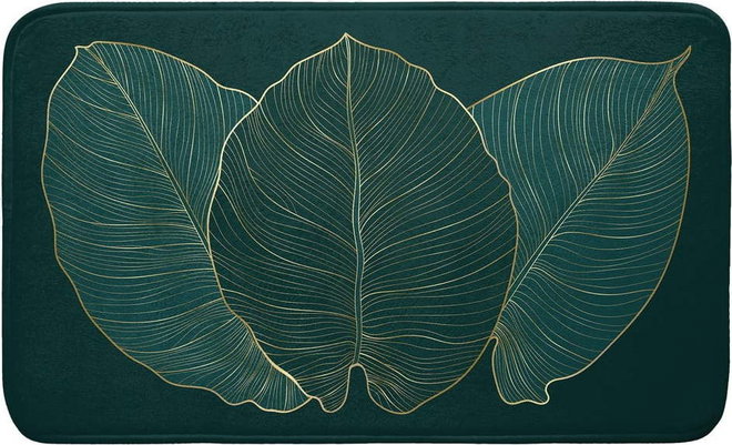 Tmavě zelená koupelnová předložka 45x75 cm Jade – douceur d'intérieur