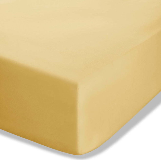 Žluté napínací perkálové prostěradlo 90x190 cm Easy Iron Percale – Catherine Lansfield