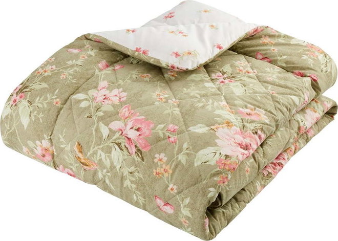 Zelený prošívaný přehoz 200x200 cm Penelope Floral – Catherine Lansfield