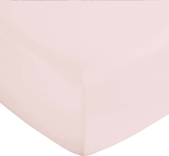 Růžové napínací prostěradlo z bavlněného saténu 150x200 cm Cotton Sateen – Bianca