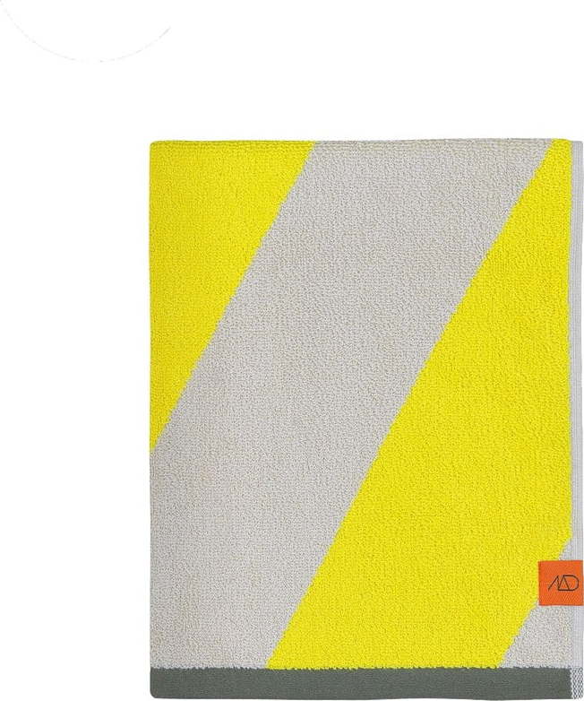 Žluté froté ručníky z bio bavlny v sadě 2 ks 40x55 cm Diagonal – Mette Ditmer Denmark