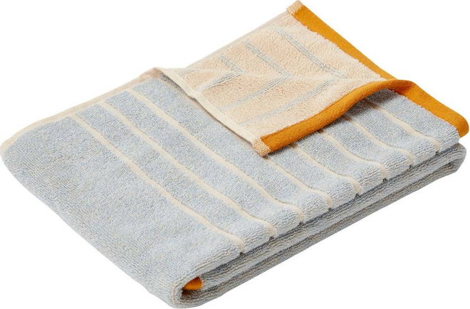 Modro-oranžový bavlněný ručník Hübsch Dora, 50 x 100 cm