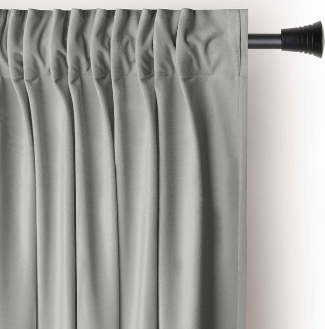 Šedý sametový dimout závěs 140x245 cm Pleat – Restilo