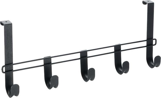 Černý kovový věšák na dveře 38 cm Lava – Metaltex