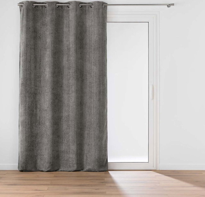 Antracitový závěs z žinylky 140x260 cm Leo – douceur d'intérieur